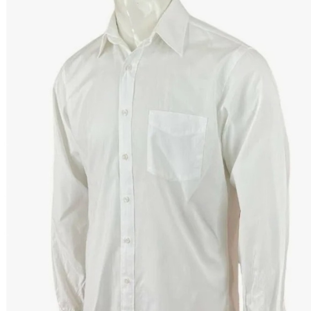 🍻🐠Nordstrom dress button down long staple cotton 2x2 pinpoint white 16/32 BUDGET